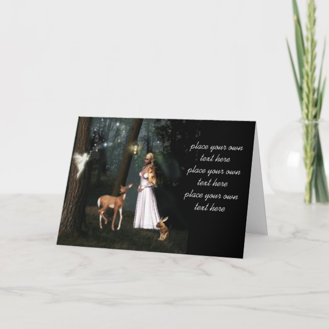 Glitter in the forest -Fairy fantasy card-custom Card (Front)