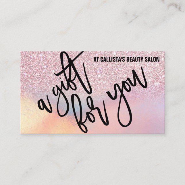 Glitter Iridescent Gift Certificate (Front)