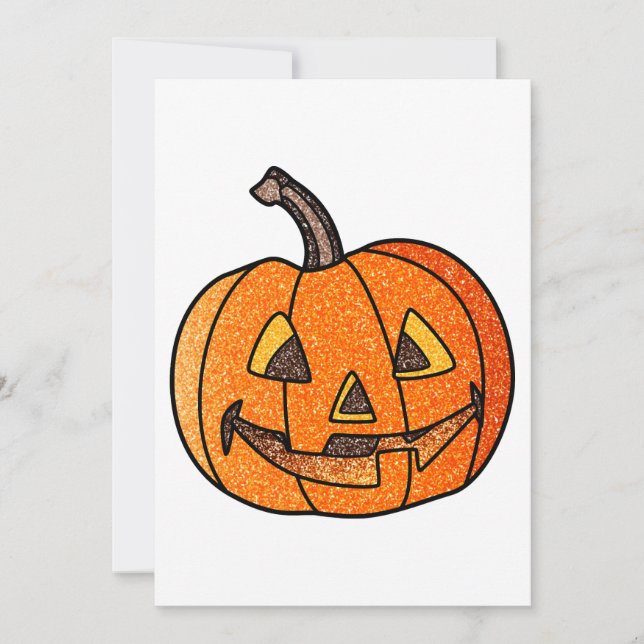 Glitter Jack O'Lantern Invitation (Front)