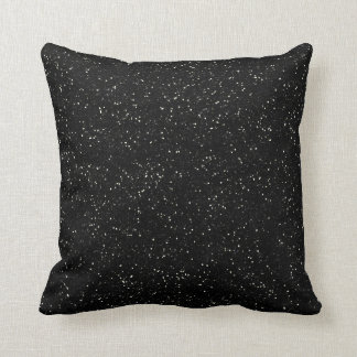 Glitter Jewelled Black Silver Sparkle Stylish Faux Throw Pillow
