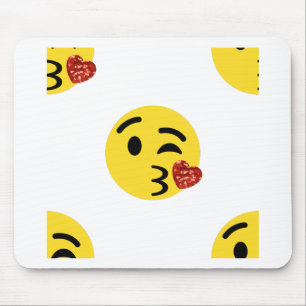 glitter kiss emoji mouse pad