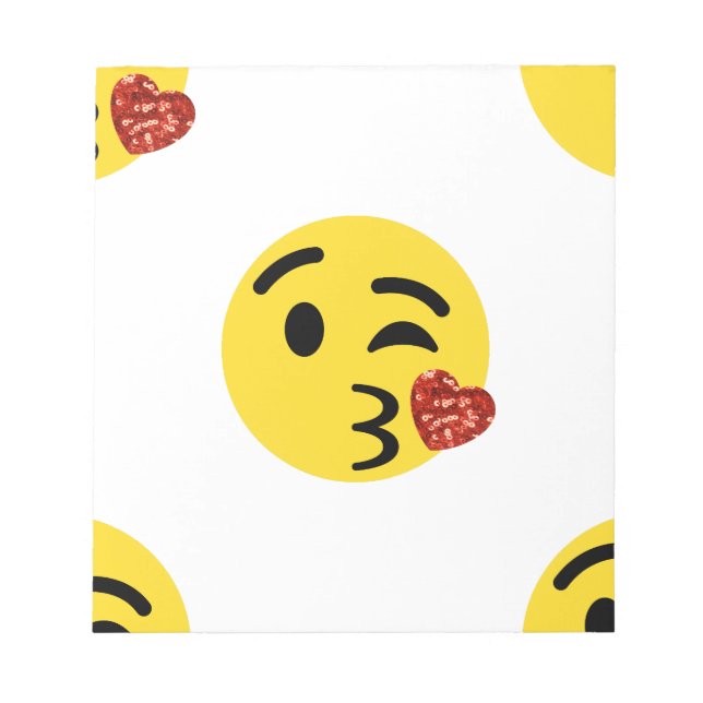glitter kiss emoji notepad (Front)