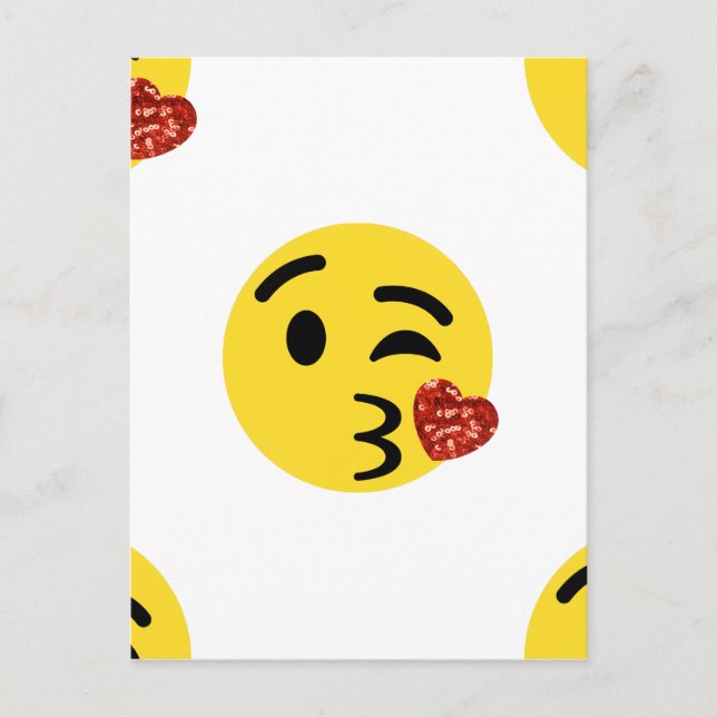 glitter kiss emoji postcard (Front)