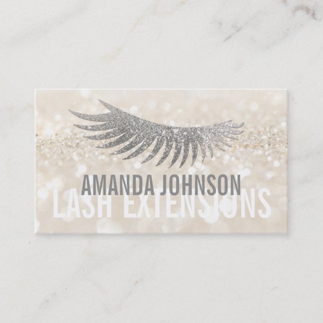 Glitter Lash Eyelash Extensions Cream Card (Front)