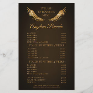 Glitter Lashes Eyelash Extensions Brown Price List Flyer