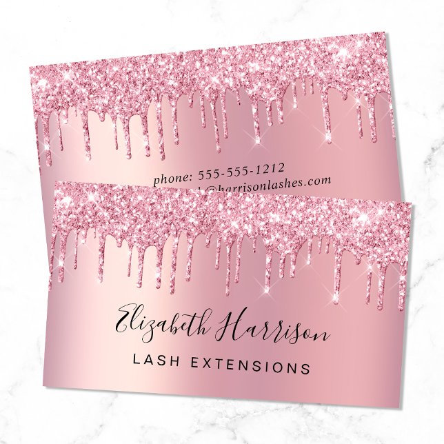 Glitter Lashes Pink Business Card (Creator Uploaded)