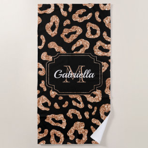 Glitter Leopard Print Beach Towel