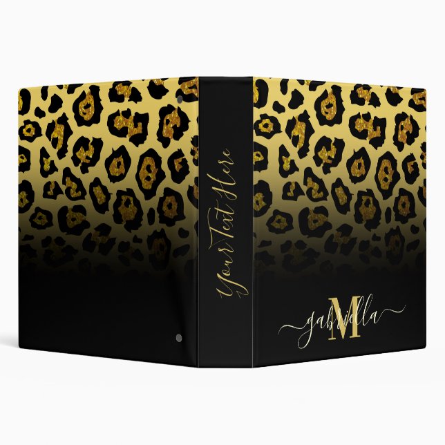 Glitter Leopard Print Binder (Background)