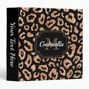 Glitter Leopard Print Binder
