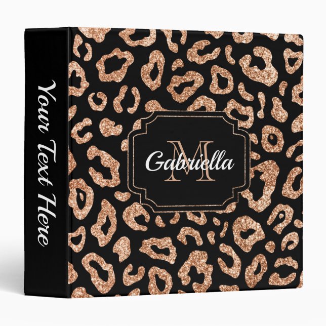 Glitter Leopard Print Binder (Front/Spine)