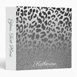 Glitter Leopard Print Binder