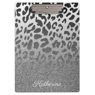 Glitter Leopard Print Clipboard