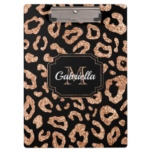 Glitter Leopard Print Clipboard