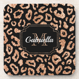 Glitter Leopard Print Coaster