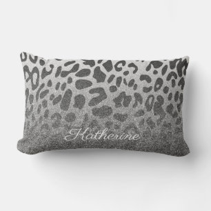Glitter Leopard Print Lumbar Pillow