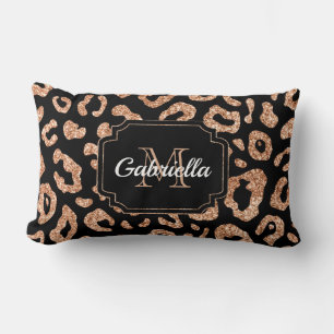 Glitter Leopard Print Lumbar Pillow
