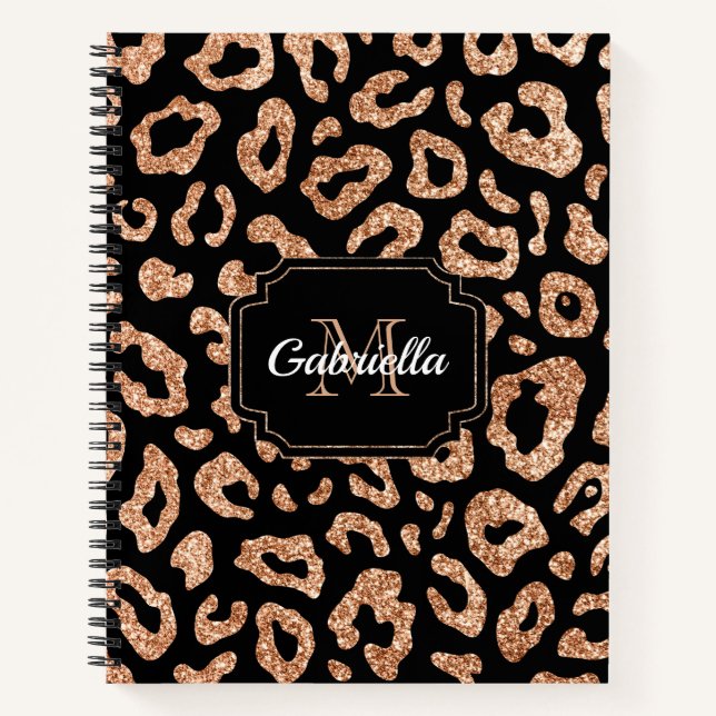 Glitter Leopard Print Notebook (Front)