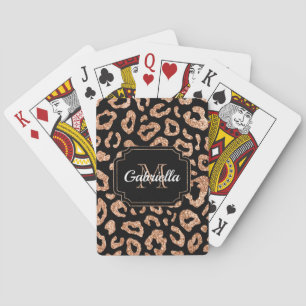 Glitter Leopard Print Playing Cards