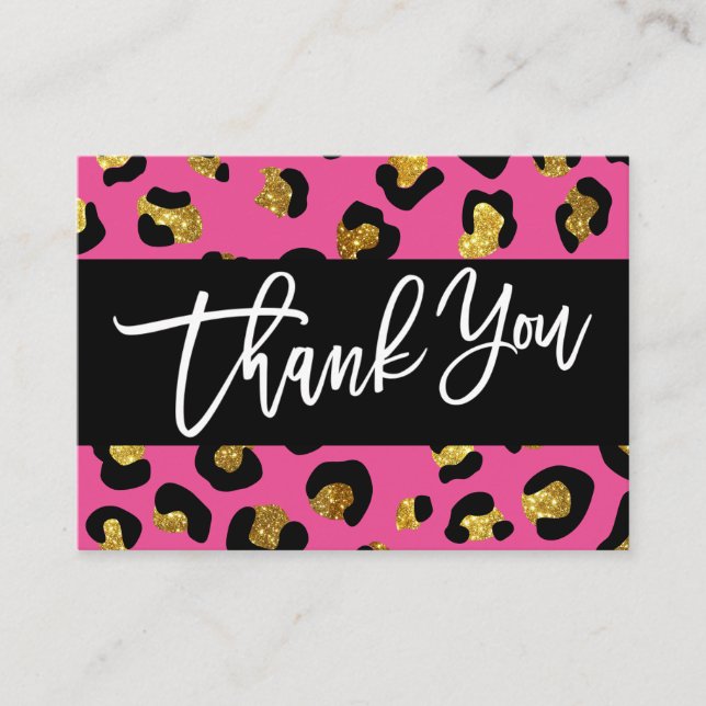 GLITTER LEOPARD PRINT Thank you for your purchase Enclosure Card (Front)