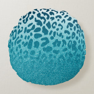 Glitter Leopard Round Pillow