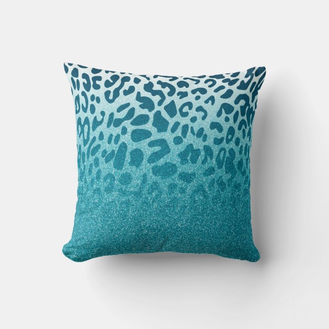 Glitter Leopard Throw Pillow (Front)