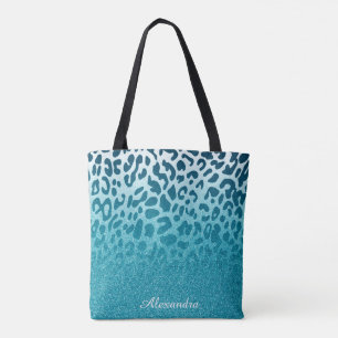Glitter Leopard Tote Bag