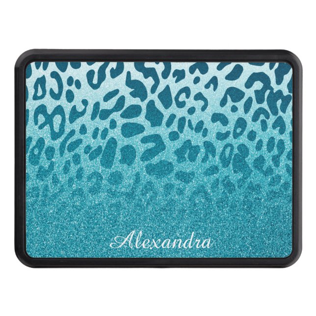 Glitter Leopard Trailer Hitch Cover (Front)