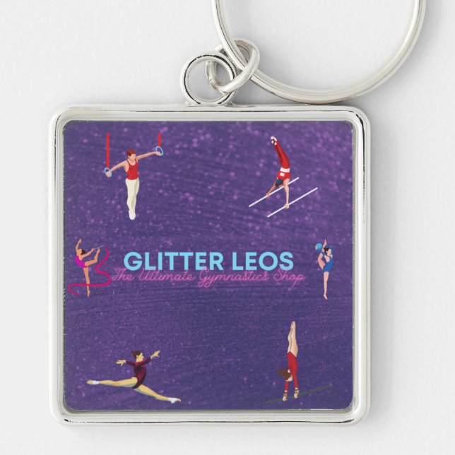 Glitter Leo's - The Ultimate Gymnastics Shop Keychain (Front)