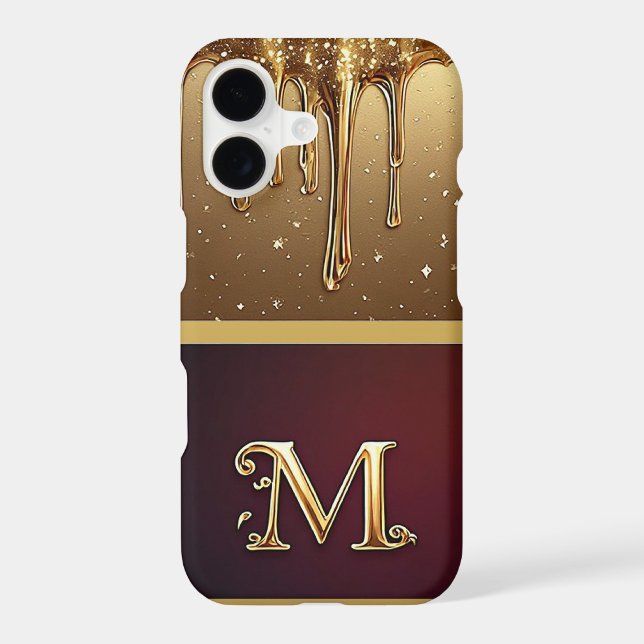 Glitter Letter M Monogram With Dripping Liquid  (Back)