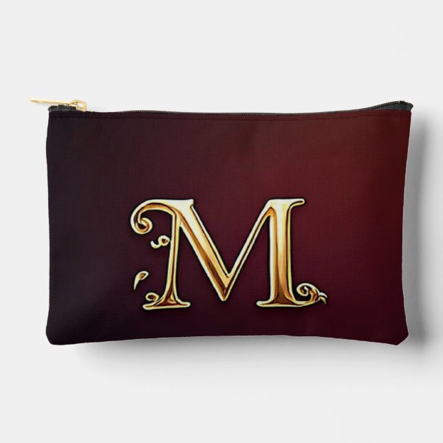 Glitter Letter M Monogram With Dripping Liquid  Accessory Pouch (Front)