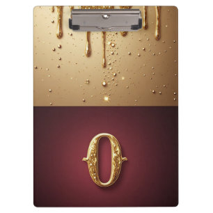 Glitter Letter O Monogram With Dripping Liquid Clipboard