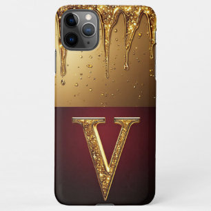 Glitter Letter V Monogram With Dripping Liquid  iPhone 11Pro Max Case