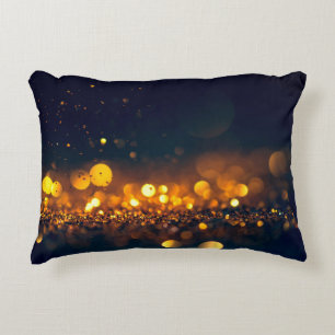 glitter lights grunge background, glitter defocuse accent pillow