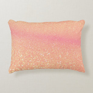Glitter lights on black background. Out-of-focus Accent Pillow