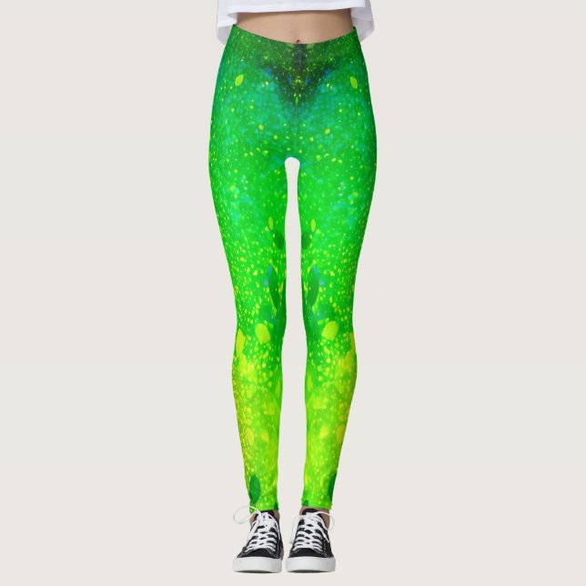 Glitter lime green leggings (Front)