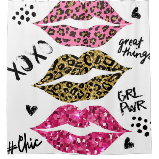 Glitter Lips: Fashionable Leopard Print