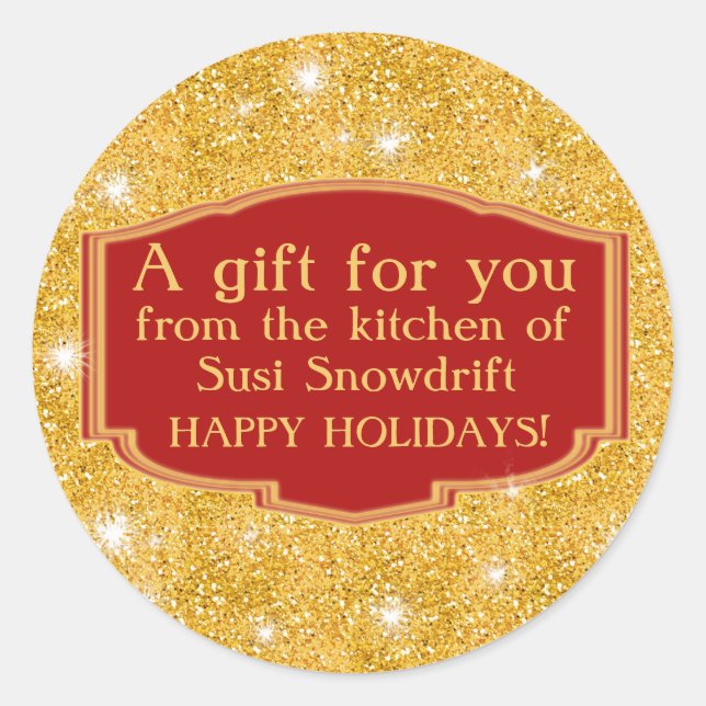 Glitter Look Sparkly Cookie Labels to Customize (Front)