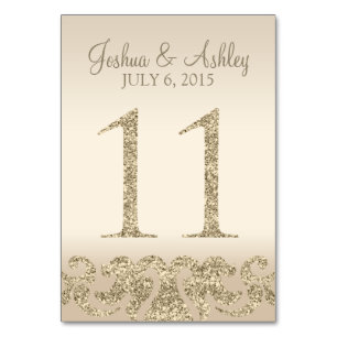 Glitter Look Wedding Table Numbers-Table Card 11