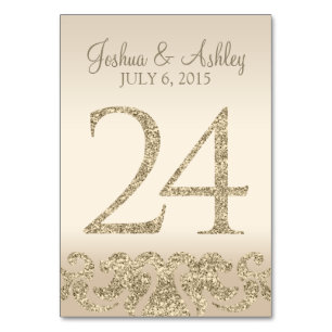 Glitter Look Wedding Table Numbers-Table Card 24