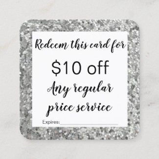 Glitter looking Discount coupon card