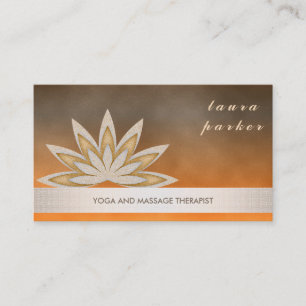 Glitter Lotus Flower Logo Yoga Healing Health Business Card