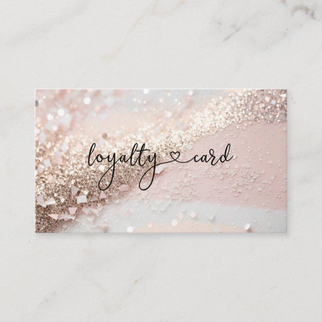 Glitter Loyalty 10 Nails Lashes Beauty  Business Card (Front)