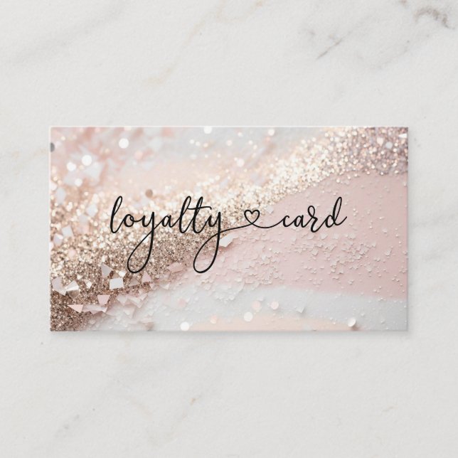 Glitter Loyalty Map 5 Nails Lashes Beauty  Business Card (Front)