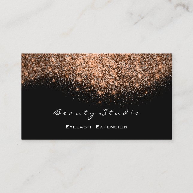 Glitter Makeup Artist Blogger Lash Copper Rose Business Card (Front)