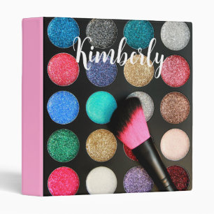 Glitter Makeup Personalized Binder