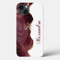 Glitter maroon burgundy with names Case-Mate iPhon