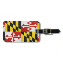Glitter Maryland flag customizable luggage tag