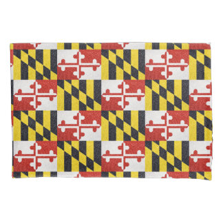 Glitter Maryland flag standard pillow case set