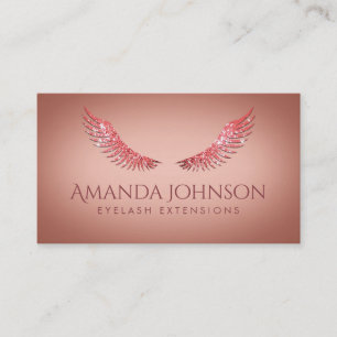 Glitter Mascara Eyelash Extensions Pink Rose Card