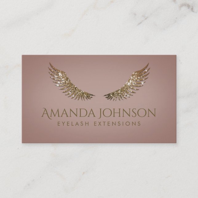 Glitter Mascara Lash Extension Golden Pink Card (Front)